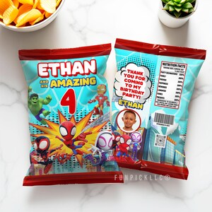 a couple of bags of snacks sitting on top of a table