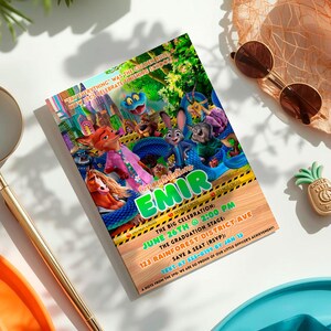 Zootopia Graduation Invitation: Zootropolis Prom Card template (Digital Download) – ZO02 image 3