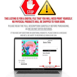 Stitch and Angel Birthday Banner: Editable Stitch Wall Art (Digital Download) – STA04 image 2