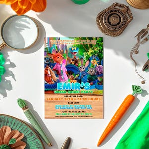 Zootopia Zoo Party Invitation: Zootropolis Card template (Digital Download) – ZO02 Bild 2