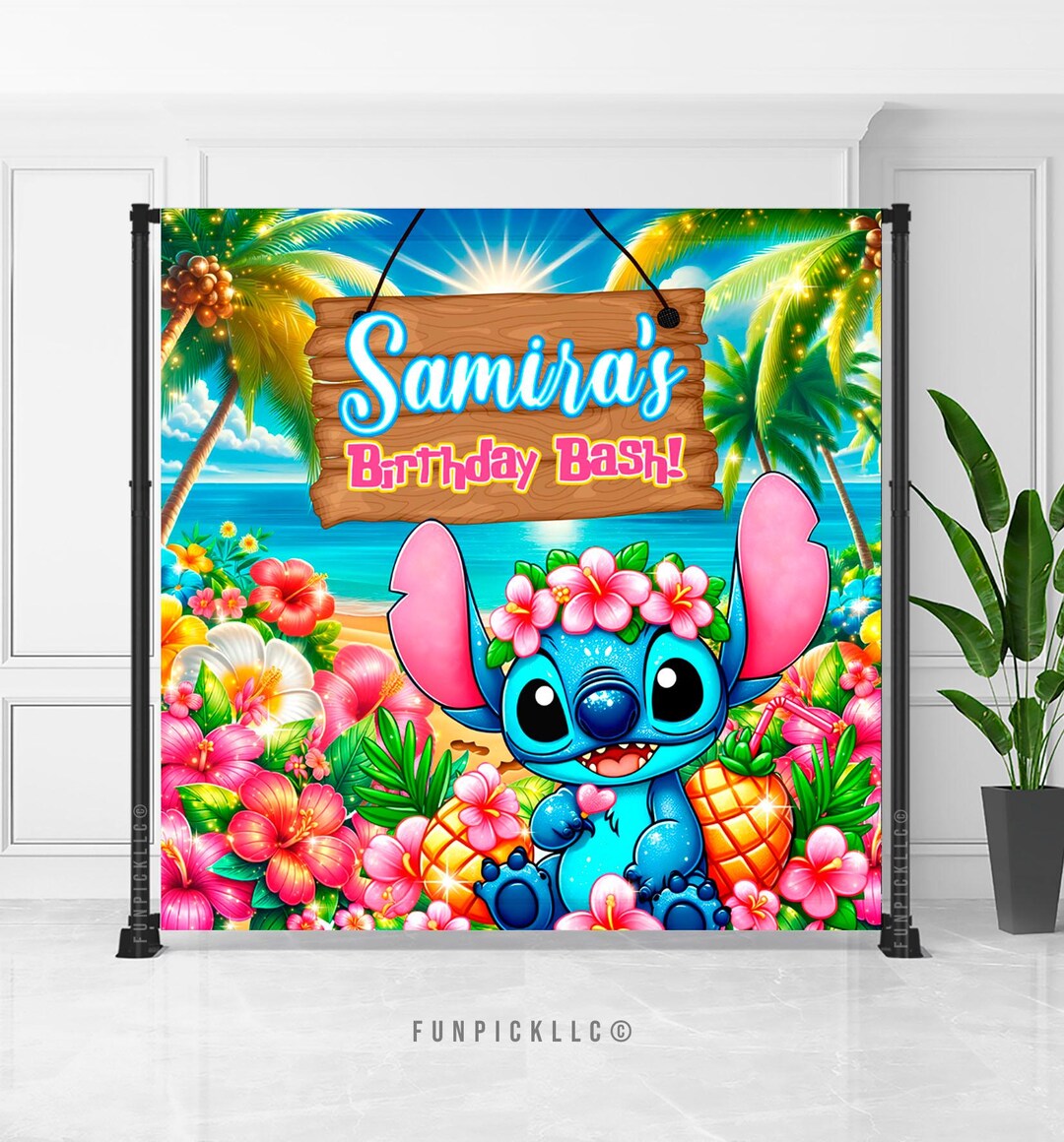 Stitch Baby Shower Banner: Editable Stitch Wall Art (digital Download ...