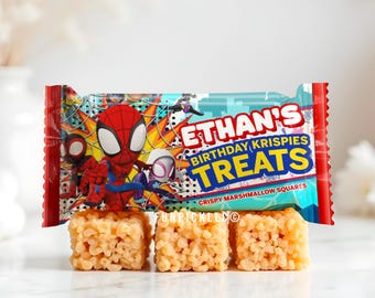 Spiderman Birthday Rice Krispies Wrap: Spidey Bag Template (Digital Download) – SPD03