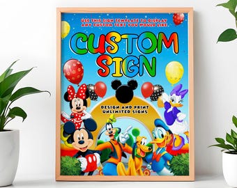 Mickey Mouse Birthday Welcome Poster: Editable Mickey Club house Canva (Digital Download) – MYM06