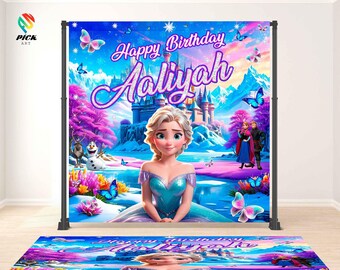Frozen Birthday Photo Banner: Editable Elsa Custom Banner (Digital Download) – FRO02