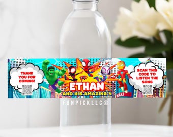 Spiderman Birthday Water Bottle Sticker: Spidey Decal (Digital Download) – SPD03