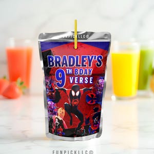 Spider Birthday Juice Sticker: Spiderman Decal (Digital Download) – SPD02