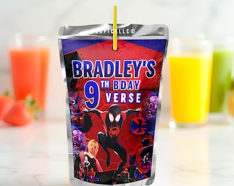 Spider Birthday Juice Sticker: Spiderman Decal (Digital Download) – SPD02