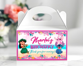 Etichetta per scatola di compleanno di Lilo e Stitch: adesivo di Stitch per il fai da te (download digitale) – LYS01