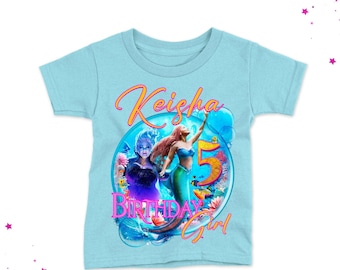 Ariel Birthday Sublimation Design: Little Mermaid birthday girl shirt (Digital Download) – LMM01