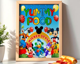 Mickey Mouse Food Poster: Mickey Club house Signage (Digital Download) – MYM06