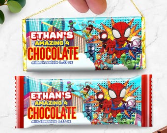 Spiderman Birthday Chocolate Bar Wrap: Spidey Wrapper (Digital Download) – SPD03