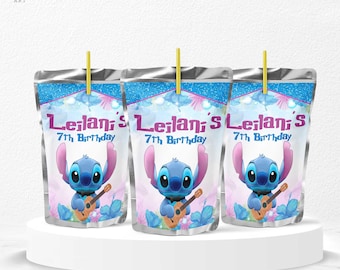Lilo & Stitch Juice Label: DIY Party Stickers (Digital File) - STI01