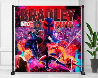 Spider Birthday Banner: Editable Spiderman Wall Art (Digital Download) – SPD02