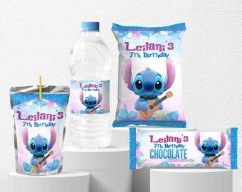 Lilo and Stitch Party Kit: Editable Favor Wrappers (Digital File) - STI01
