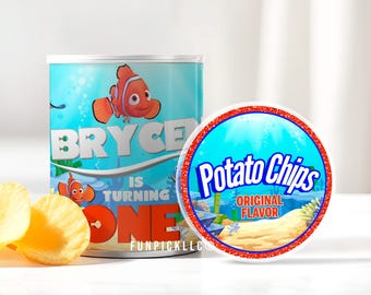 Finding Nemo Birthday Potato Chips Sticker: Editable Ocean Decal for DIY (Digital Download) – FIN01