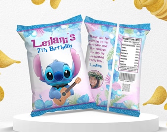 Lilo and Stitch Chip Bag Wrapper: DIY Party Favor (Digital File) - STI01