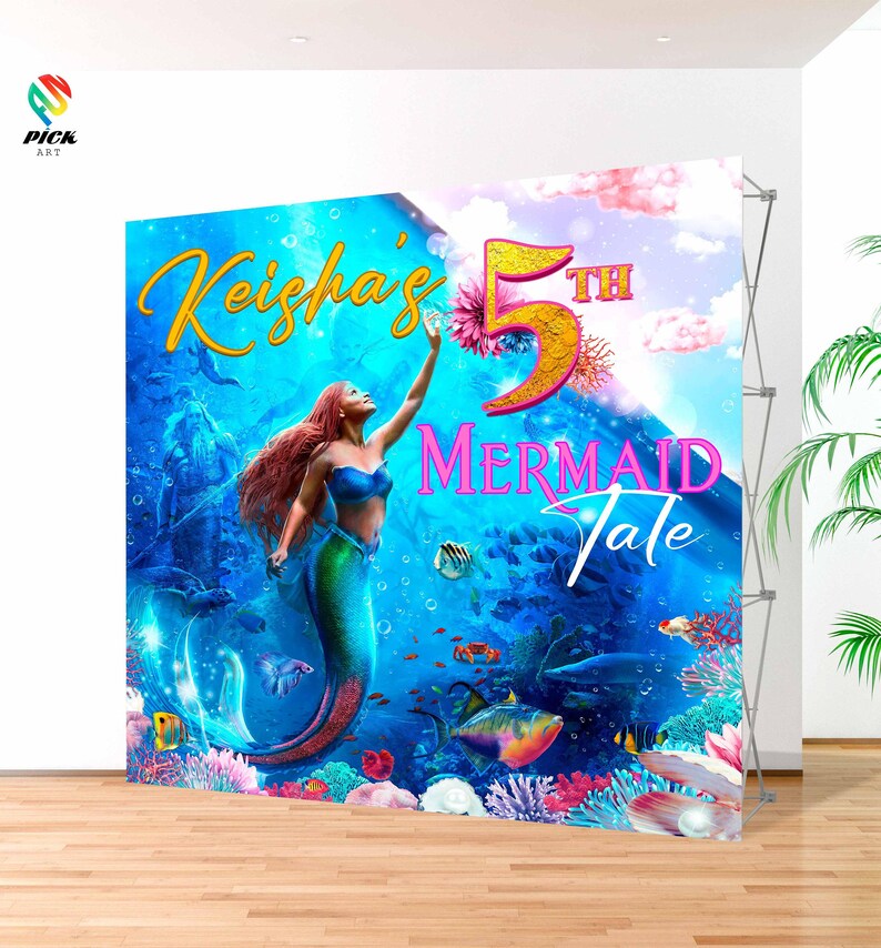 Ariel Birthday Water Bottle Sticker: Little Mermaid Decal (Digital Download) – LMM01 image 8