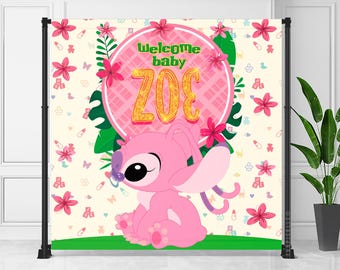 Angel Baby Shower Banner: Editable Stitch Wall Art (Digital Download) – ANG02