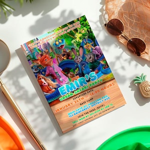 Zootopia Zoo Party Invitation: Zootropolis Card template (Digital Download) – ZO02 Bild 1