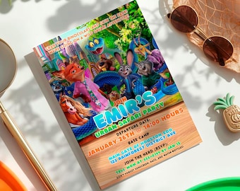 Zootopia Zoo Party Invitation: Zootropolis Card template (Digital Download) – ZO02