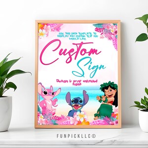 Lilo and Stitch-verjaardagsposter: Stitchcanva voor doe-het-zelvers (digitale download) – LYS01