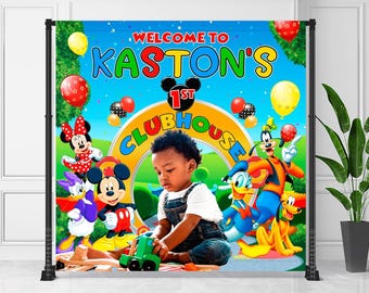 Mickey Mouse Birthday Banner: Editable Mickey Club house Wall Art (Digital Download) – MYM06