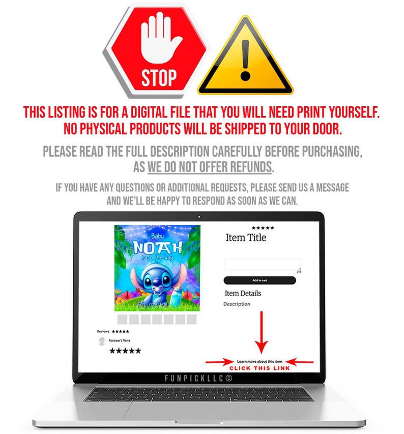 Baby Stitch Banner: Custom Blue & Green Shower Decor (Digital File) - STI05 image 2