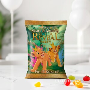 Lion King Gender Reveal Fruit Snack Wrap: Simba and Nala (Digital Download)