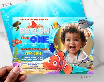 Finding Nemo Birthday Invitation: Editable Ocean Card for DIY (Digital Download) – FIN01