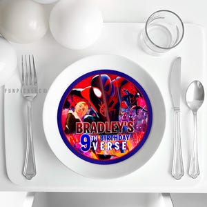 Spider Birthday Plate Decor: Spiderman Table decor (Digital Download) – SPD02