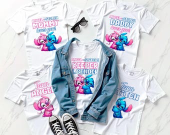 Stitch Gender Reveal Sublimation Designs: Editable Stitch and Angel Digital Download – STA01