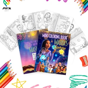 Wish Birthday Mini Coloring Book: Asha Party Favor (Digital Download) – WIS01