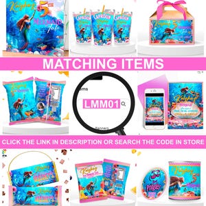 Ariel Birthday Water Bottle Sticker: Little Mermaid Decal (Digital Download) – LMM01 image 6