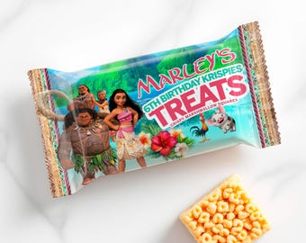 Moana verjaardags-Rice Krispies-wikkel: Maui-tas sjabloon voor doe-het-zelf (digitale download) – MOA01