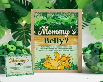 Lion King Mommy's Belly Printable Game: Safari Baby Shower game (Digital Download) – BLK01