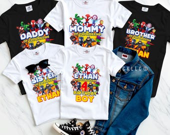 Spiderman Birthday Sublimation Designs: Spidey Family shirts (Digital Download) – SPD03