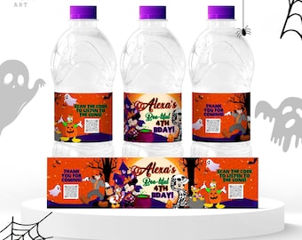 Pegatina para botella de agua de Mickey Birthday: Calcomanía de Halloween (Descarga digital) – MYM03