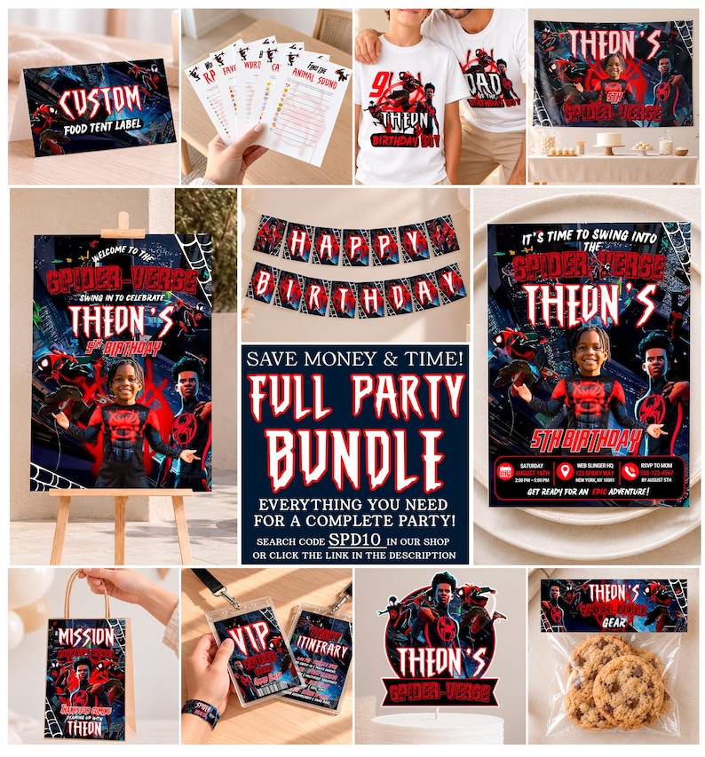 Spider-verse Birthday Party Games for Kids, 10 Printable Miles Morales ...