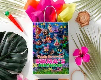 Zootopia Gift Bag Label: Goodie Bag Animal City Party Favor, (Digital Download) - ZO03