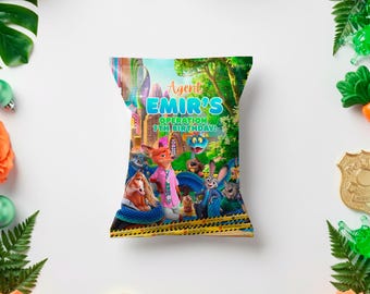 Zootopia Chip Bag Wrapper: Custom Snack Favor Birthday Party, (Digital Download) – ZO02