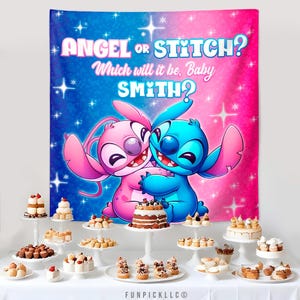 Stitch Gender Reveal Banner: Editable Stitch and Angel Theme Wall Art (Digital Download) – STA01 image 5