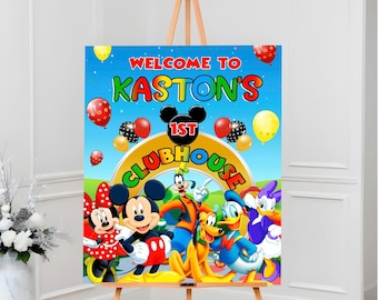 Mickey Mouse Birthday Welcome Poster: Mickey Club house Canva (Digital Download) – MYM06