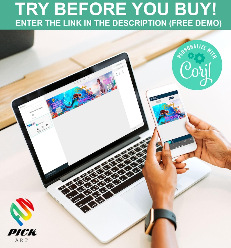 Ariel Birthday Water Bottle Sticker: Little Mermaid Decal (Digital Download) – LMM01 image 4