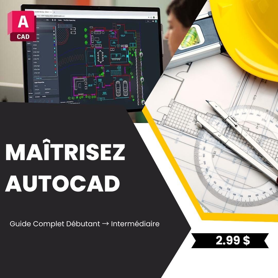 Autocad Tutorial PDF: French Beginner & Intermediate 2D/3D Guide - Etsy