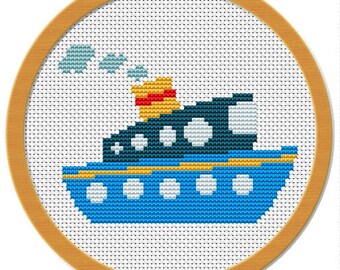 My Little Boat Cross Stitch Pattern PDF File