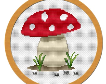 Cute Little Mushroom Cross Stitch Pattern PDF File