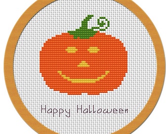 Halloween Pumpkin Cross Stitch Pattern PDF File