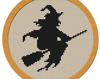 Cross Stitch Pattern - Halloween - Witch - PDF File Instant Download