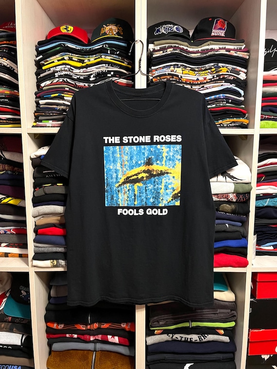 Vintage the Stone Roses Fools Gold Rock Band T-shirt Size XL Black 