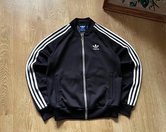 Vintage Y2K Adidas Originals Firebird Trefoil Logo Track Top Jacket Size S Black